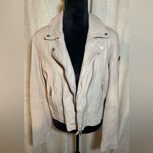 NWT Mauritius Beige Leather Jacket for Women